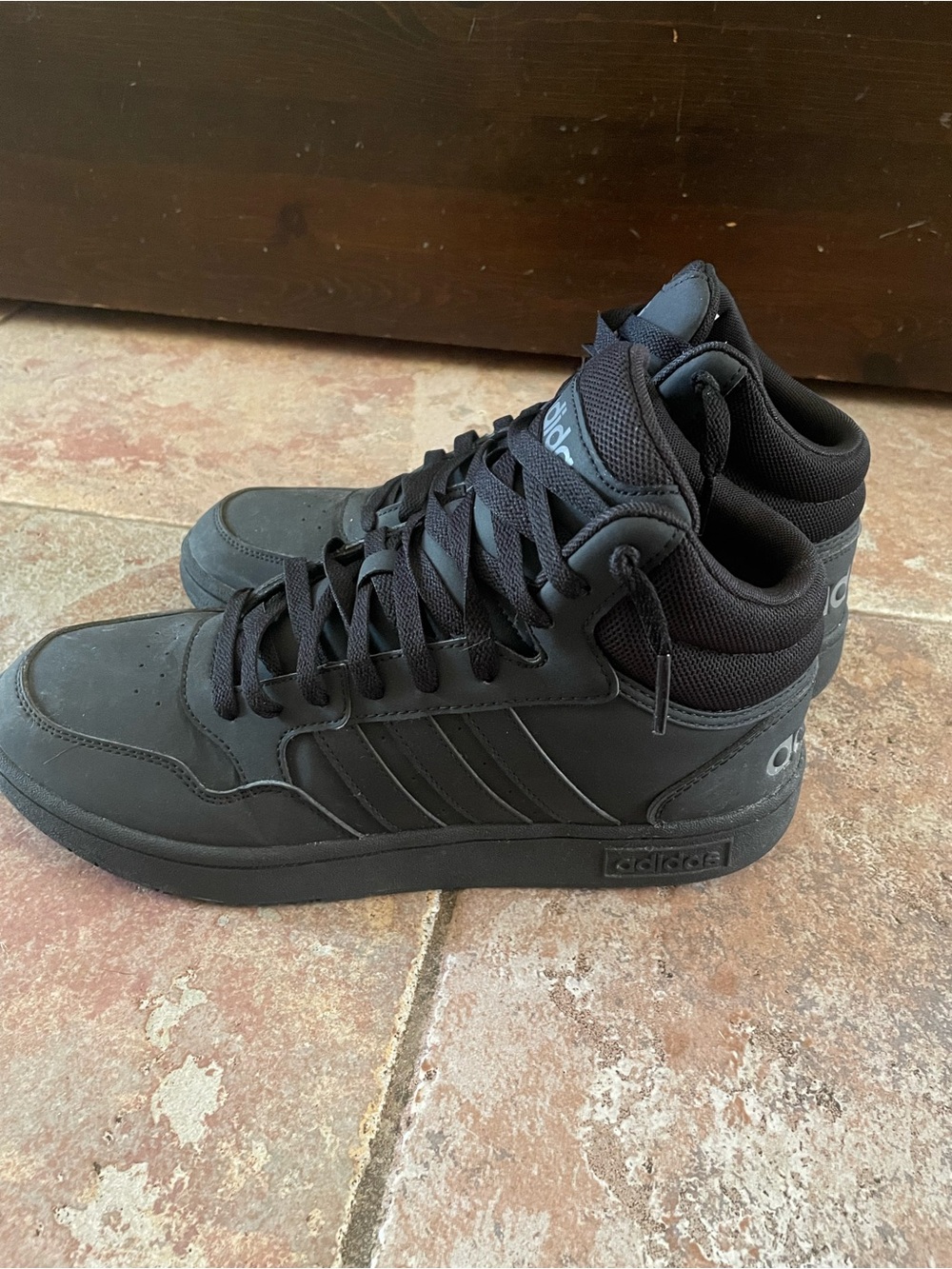 adidas All-Black High-Top Sneakers